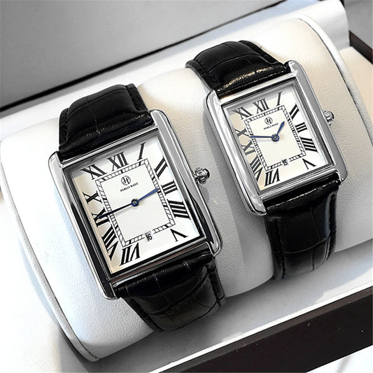 PABLO RAEZ Luxury Watch Quartz Wristwatch Square Casual Leather